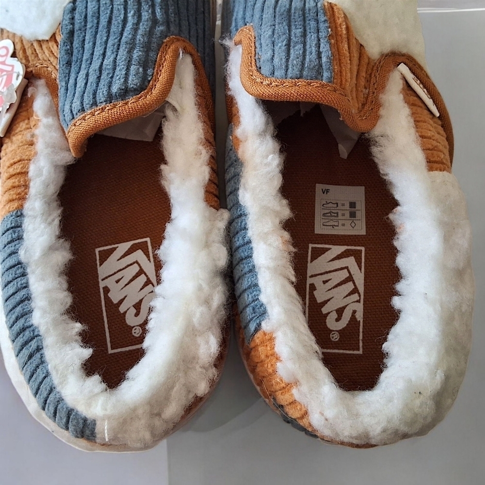Vans Kids Patchwork Sherpa Slip-On Shoes Size Kids 2.5 - Picture 6 of 9